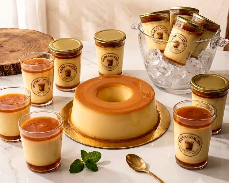 Pudins artesanais Pudim Concept — composição de produtos